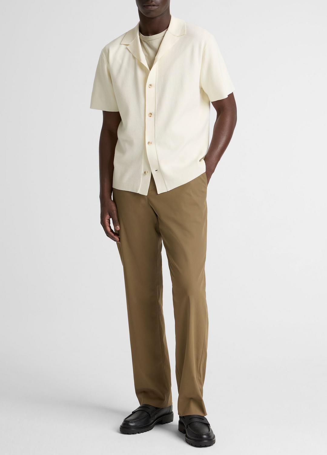 VINCE Exclusive - Merino Wool Cabana Shirt  in Short Sleeve