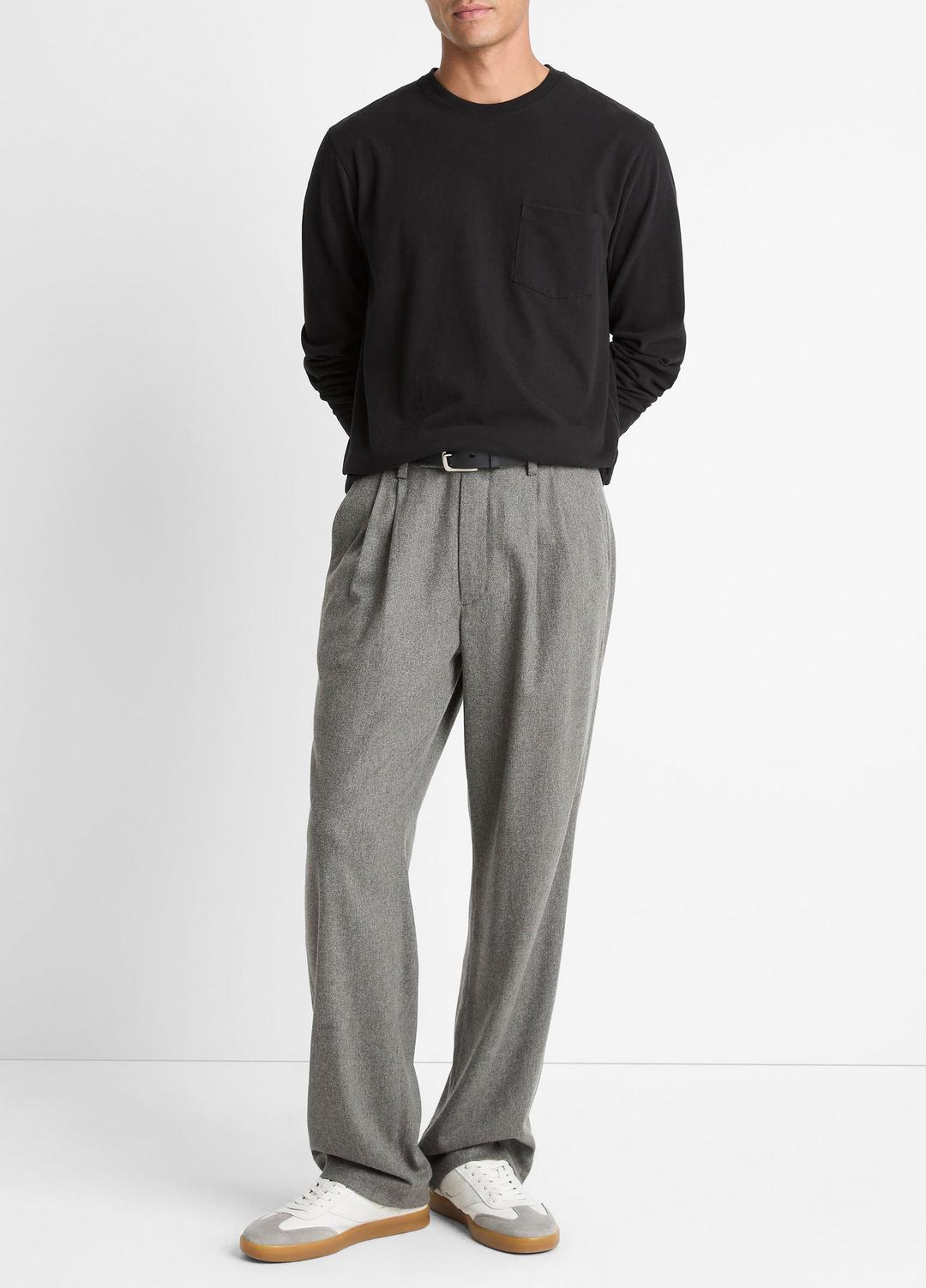 VINCE Discount - Sueded Jersey Long-Sleeve Pocket T-Shirt in Long Sleeve