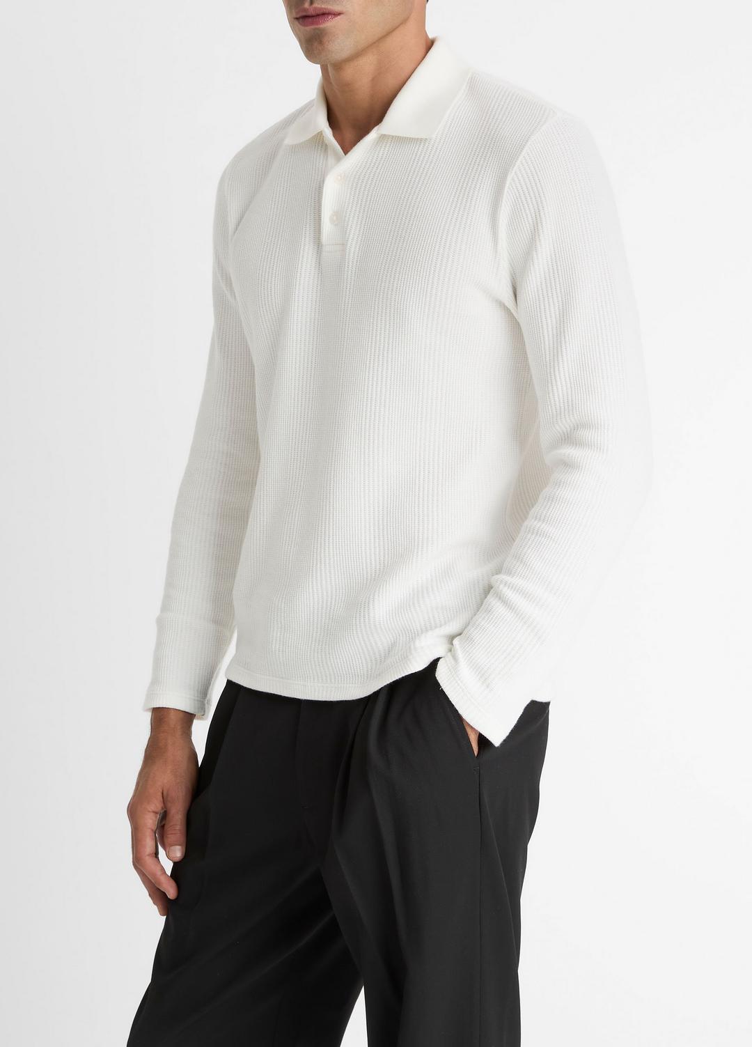 VINCE Classic - Variegated Cotton Polo Shirt in Henleys & Polos