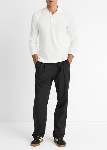 VINCE Classic - Variegated Cotton Polo Shirt in Henleys & Polos