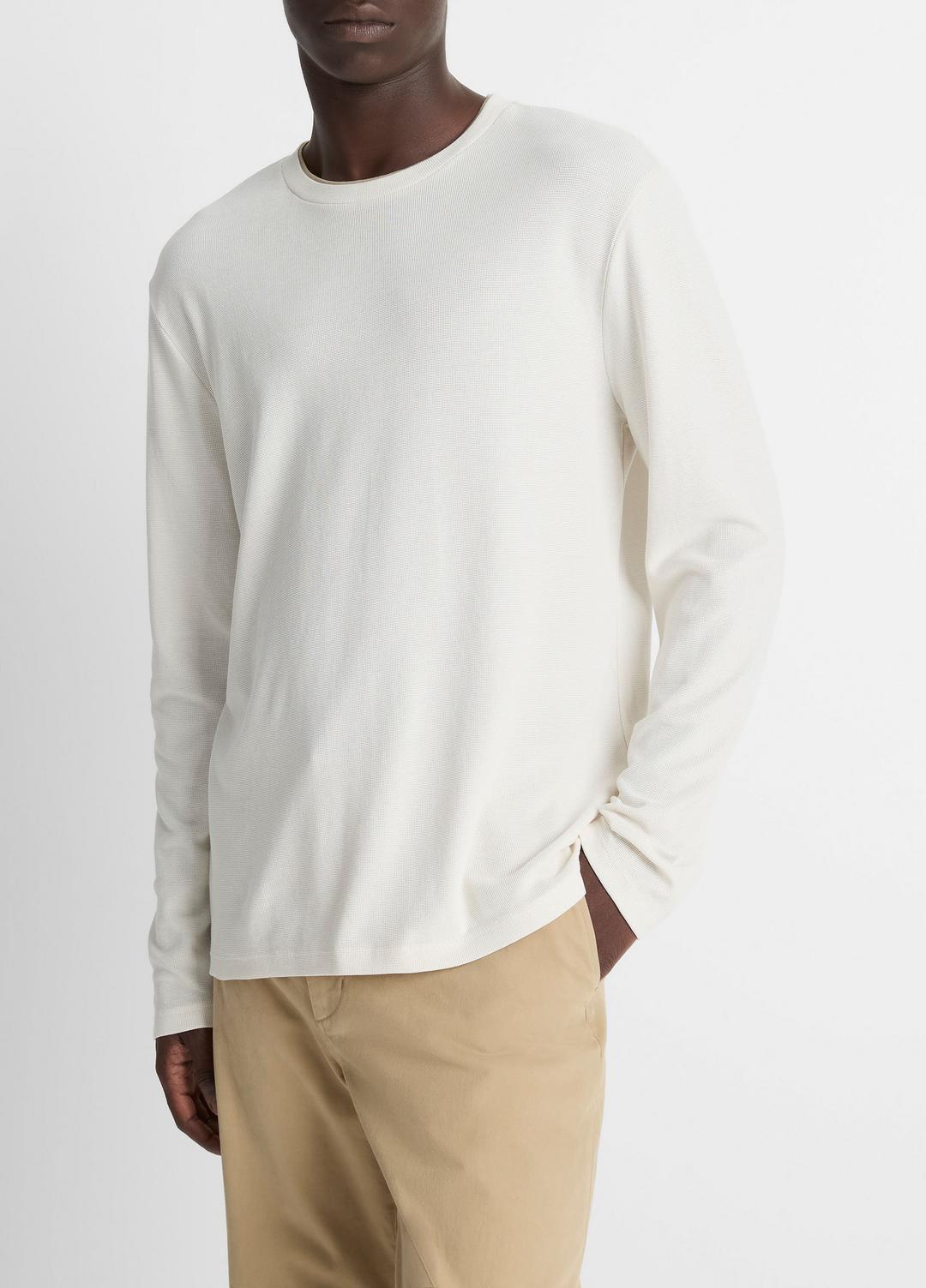 VINCE Best Seller - Micro-Waffle Pima Cotton Double-Collar Long-Sleeve T-Shirt in Long Sleeve