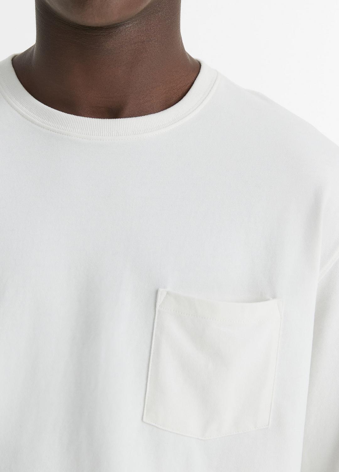 VINCE Signature - Sueded Jersey Long-Sleeve Pocket T-Shirt in Long Sleeve