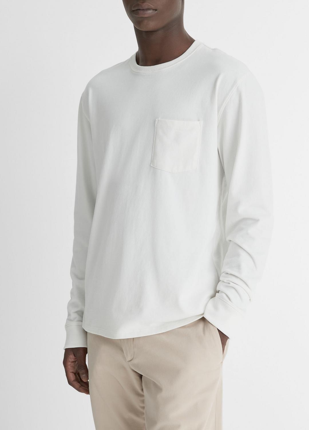 VINCE Signature - Sueded Jersey Long-Sleeve Pocket T-Shirt in Long Sleeve