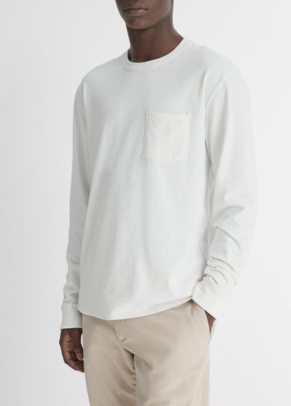 VINCE Signature - Sueded Jersey Long-Sleeve Pocket T-Shirt in Long Sleeve