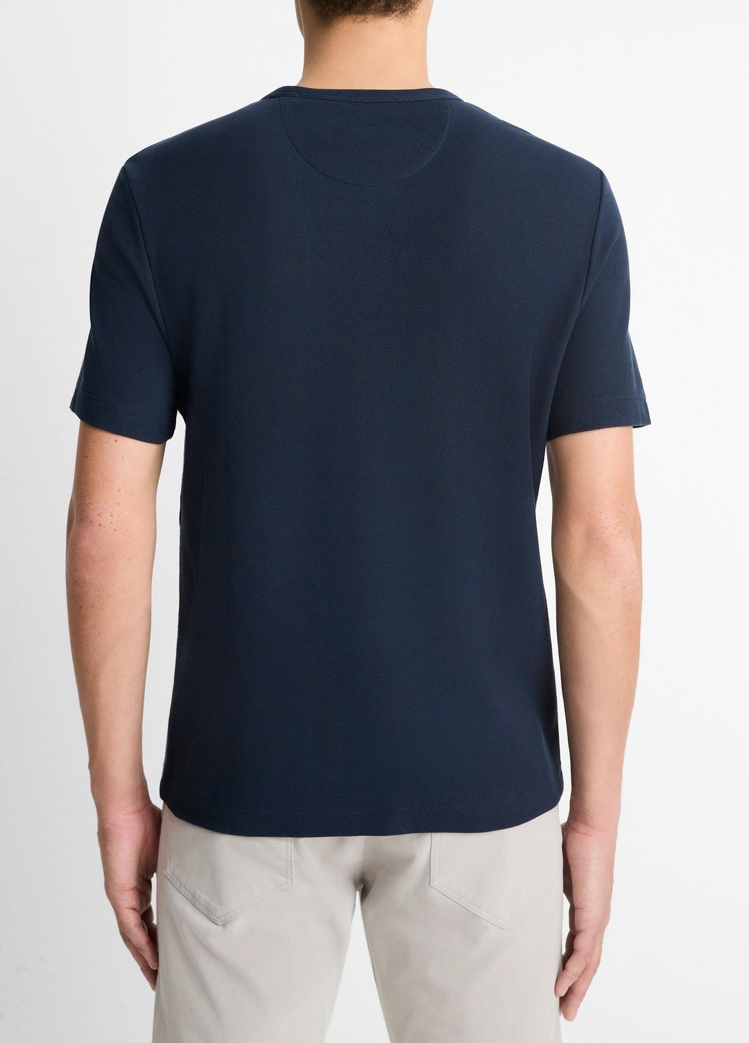 VINCE Sale - Pima Cotton Piqué Crew Neck T-Shirt in Short Sleeve