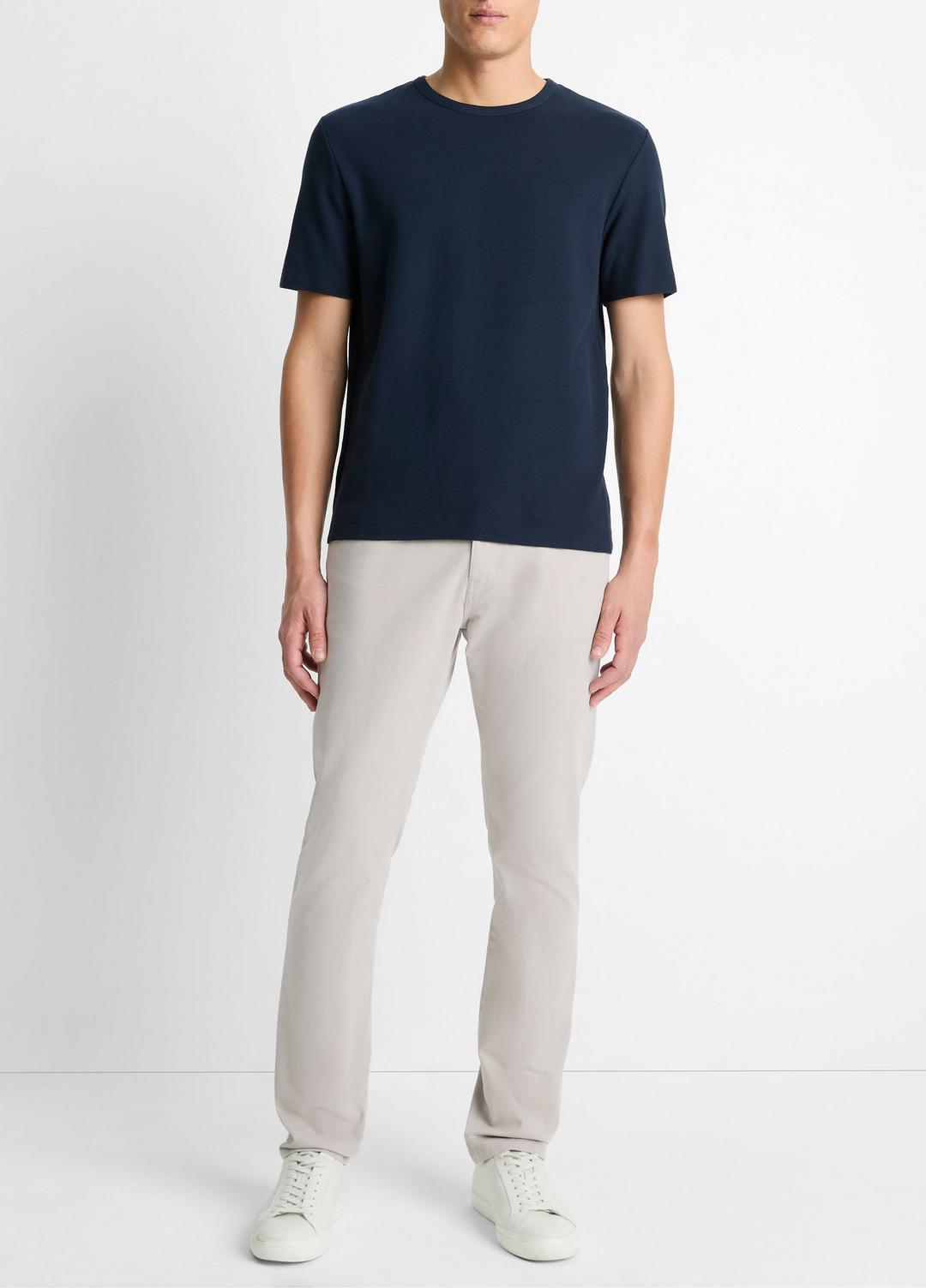 VINCE Sale - Pima Cotton Piqué Crew Neck T-Shirt in Short Sleeve