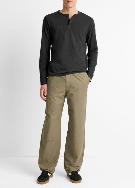 VINCE Classic - Garment Dye Cotton Long-Sleeve Henley in Henleys & Polos