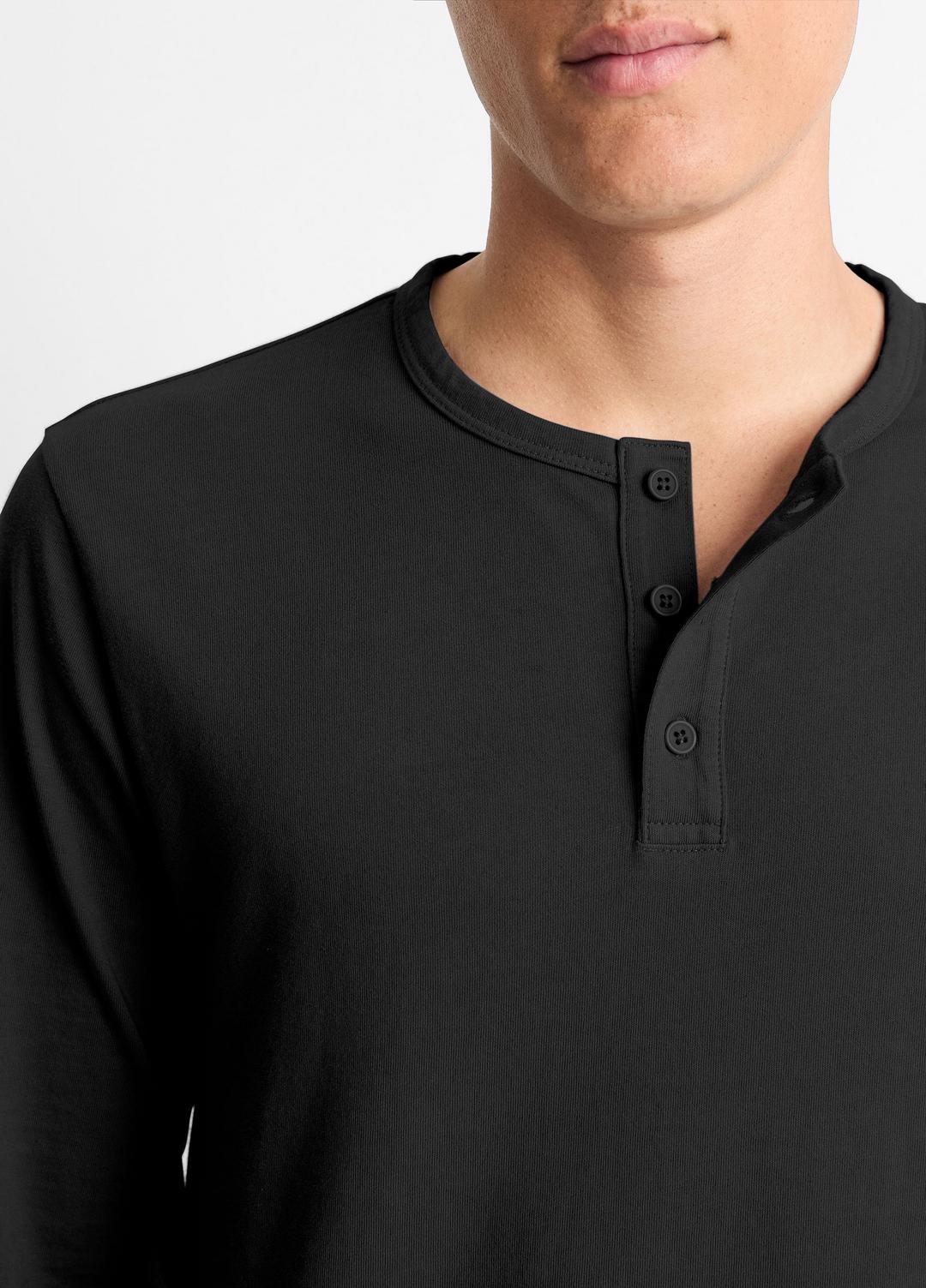 VINCE Classic - Garment Dye Cotton Long-Sleeve Henley in Henleys & Polos