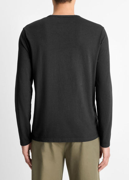VINCE Classic - Garment Dye Cotton Long-Sleeve Henley in Henleys & Polos