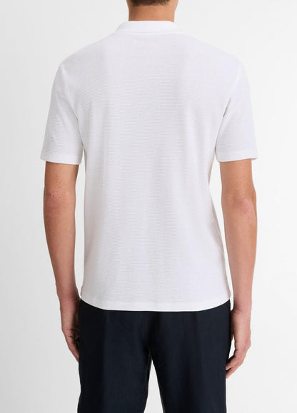 VINCE Customer Favorite - Cotton-Blend Johnny-Collar Polo Shirt in Short Sleeve