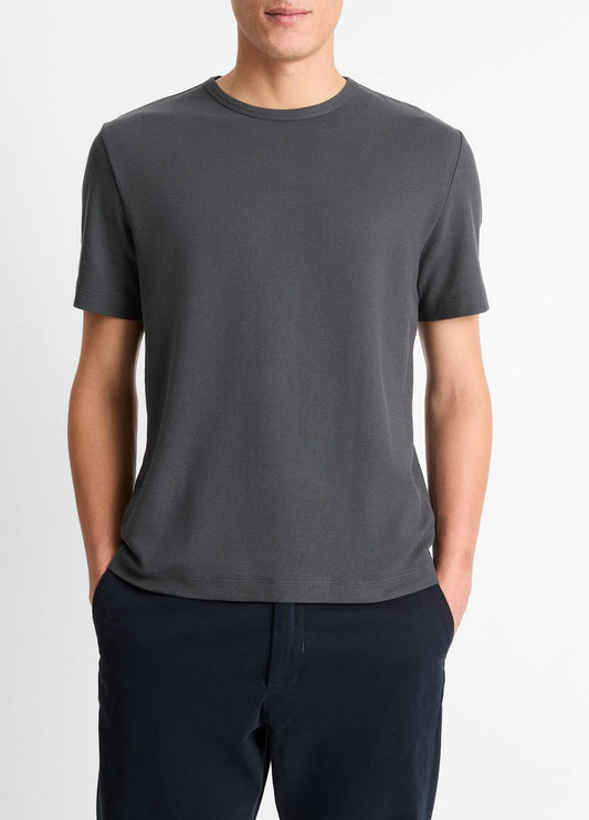 VINCE Customer Favorite - Pima Cotton Piqué Crew Neck T-Shirt in Short Sleeve