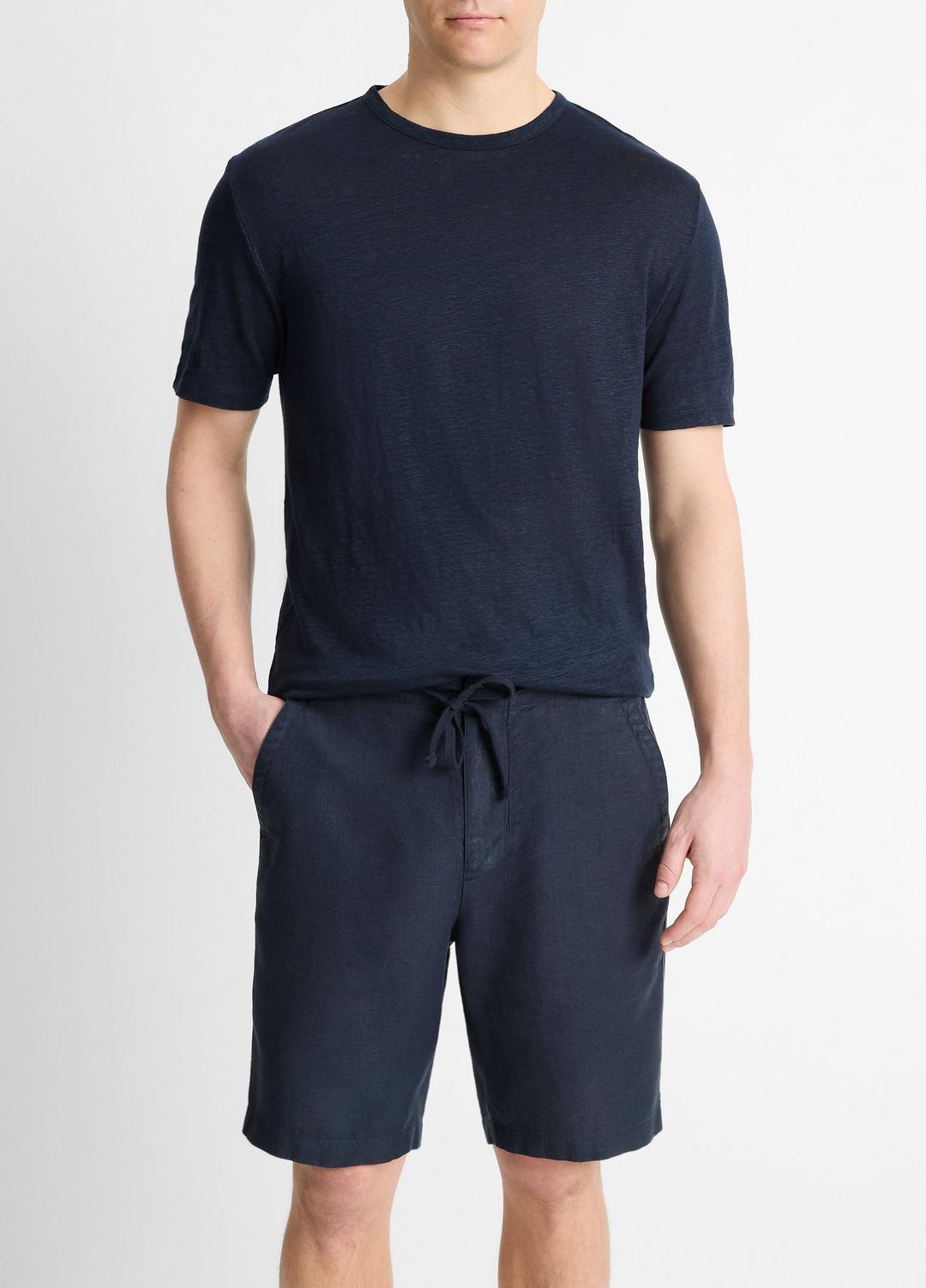 VINCE Value - Linen Crew Neck T-Shirt in Short Sleeve
