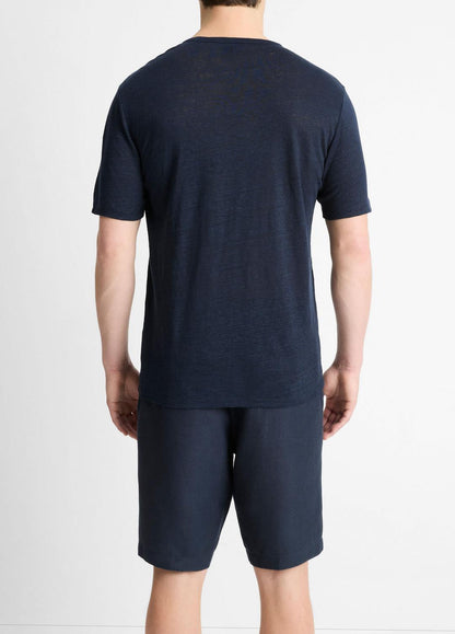 VINCE Value - Linen Crew Neck T-Shirt in Short Sleeve