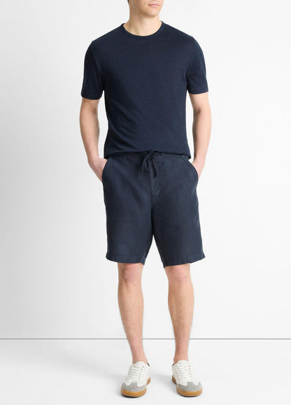 VINCE Value - Linen Crew Neck T-Shirt in Short Sleeve