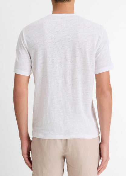 VINCE Customer Favorite - Linen Crew Neck T-Shirt in Short Sleeve