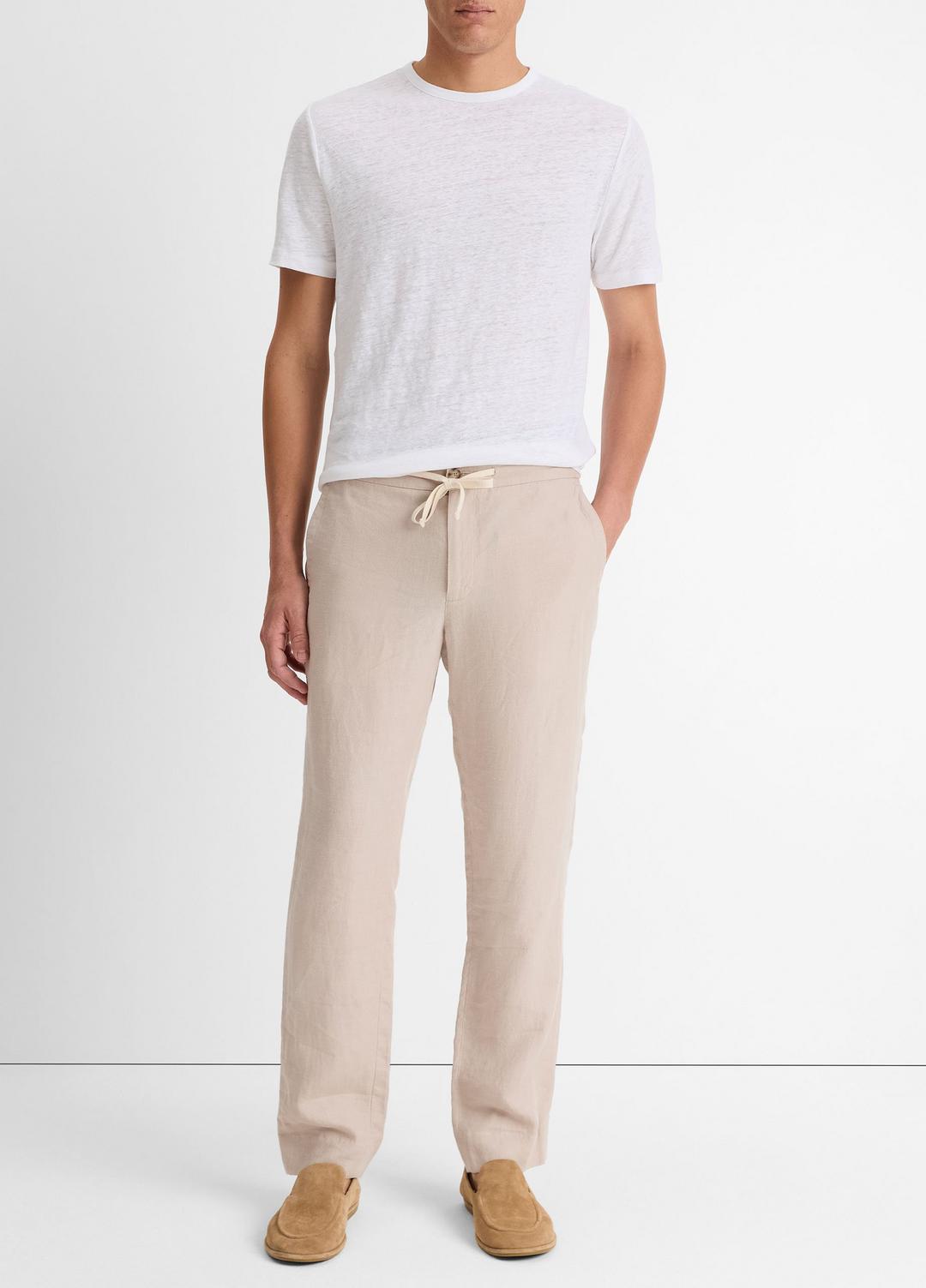 VINCE Customer Favorite - Linen Crew Neck T-Shirt in Short Sleeve