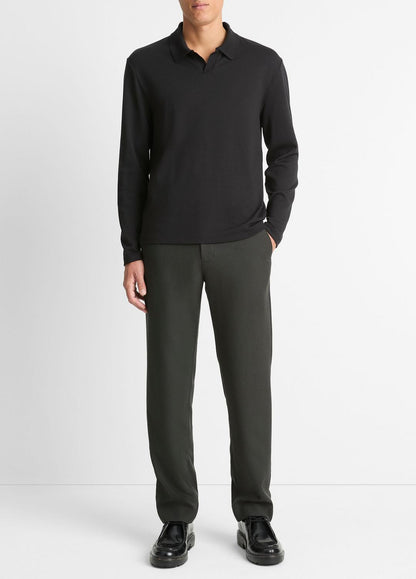 VINCE Signature - Milano Pima Cotton-Blend Johnny-Collar Shirt in Long Sleeve