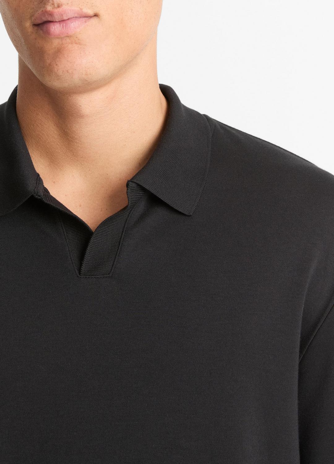 VINCE Signature - Milano Pima Cotton-Blend Johnny-Collar Shirt in Long Sleeve