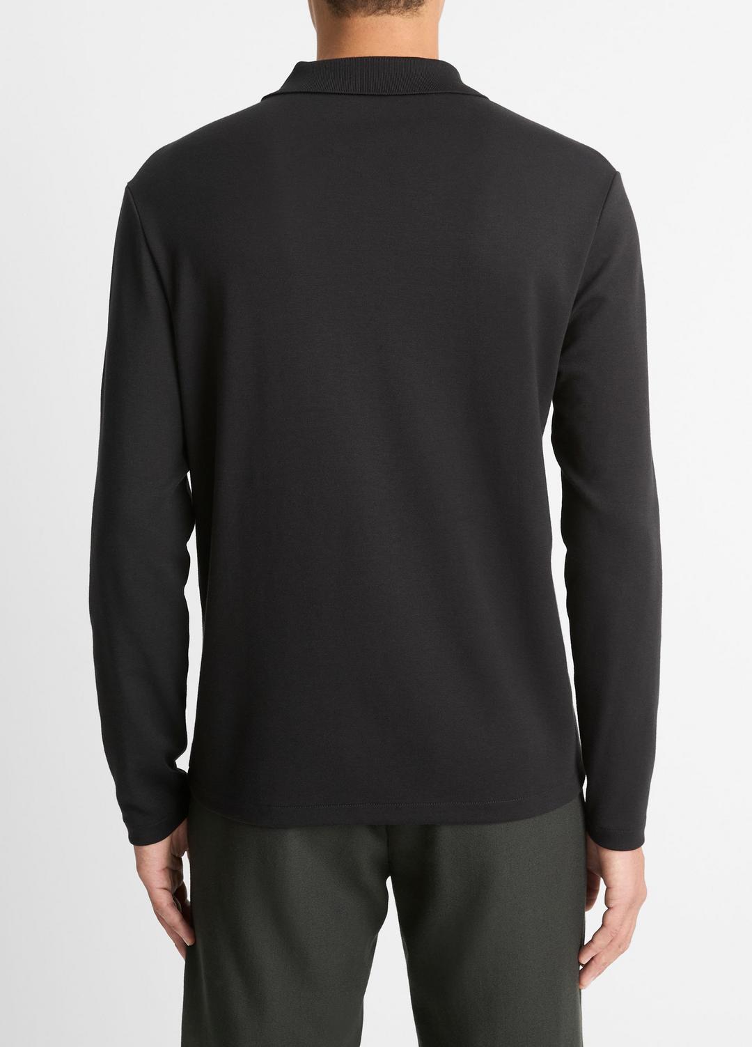 VINCE Signature - Milano Pima Cotton-Blend Johnny-Collar Shirt in Long Sleeve