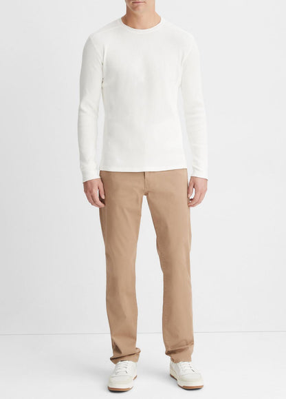 VINCE Classic - Pima Cotton-Blend Thermal Long-Sleeve Pullover in Long Sleeve