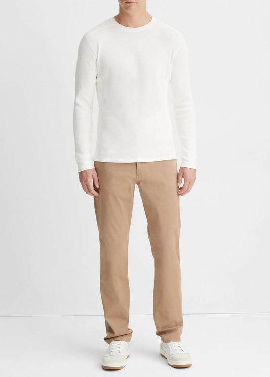 VINCE Classic - Pima Cotton-Blend Thermal Long-Sleeve Pullover in Long Sleeve