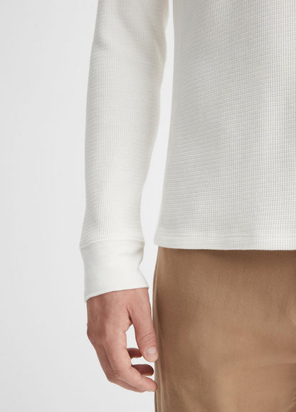VINCE Classic - Pima Cotton-Blend Thermal Long-Sleeve Pullover in Long Sleeve
