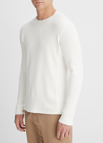 VINCE Classic - Pima Cotton-Blend Thermal Long-Sleeve Pullover in Long Sleeve