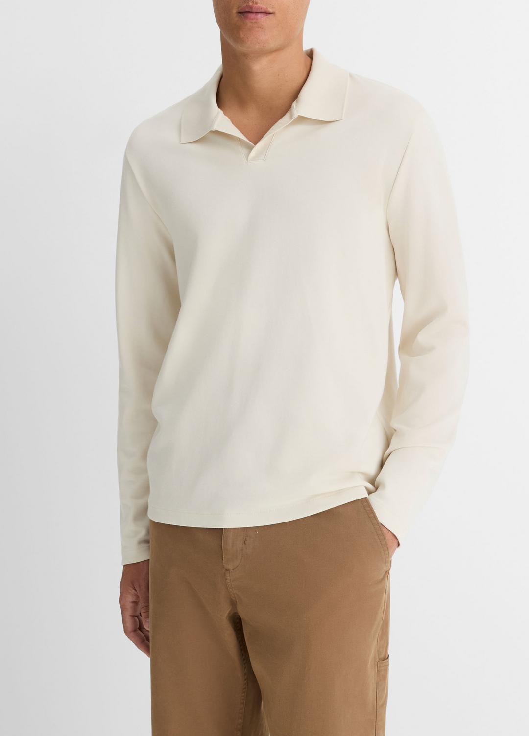 VINCE Best Seller - Milano Pima Cotton-Blend Johnny-Collar Shirt in Long Sleeve