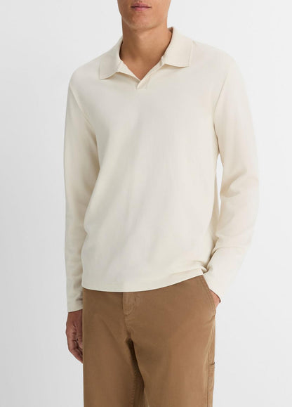 VINCE Best Seller - Milano Pima Cotton-Blend Johnny-Collar Shirt in Long Sleeve