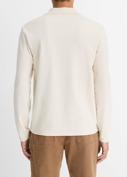 VINCE Best Seller - Milano Pima Cotton-Blend Johnny-Collar Shirt in Long Sleeve