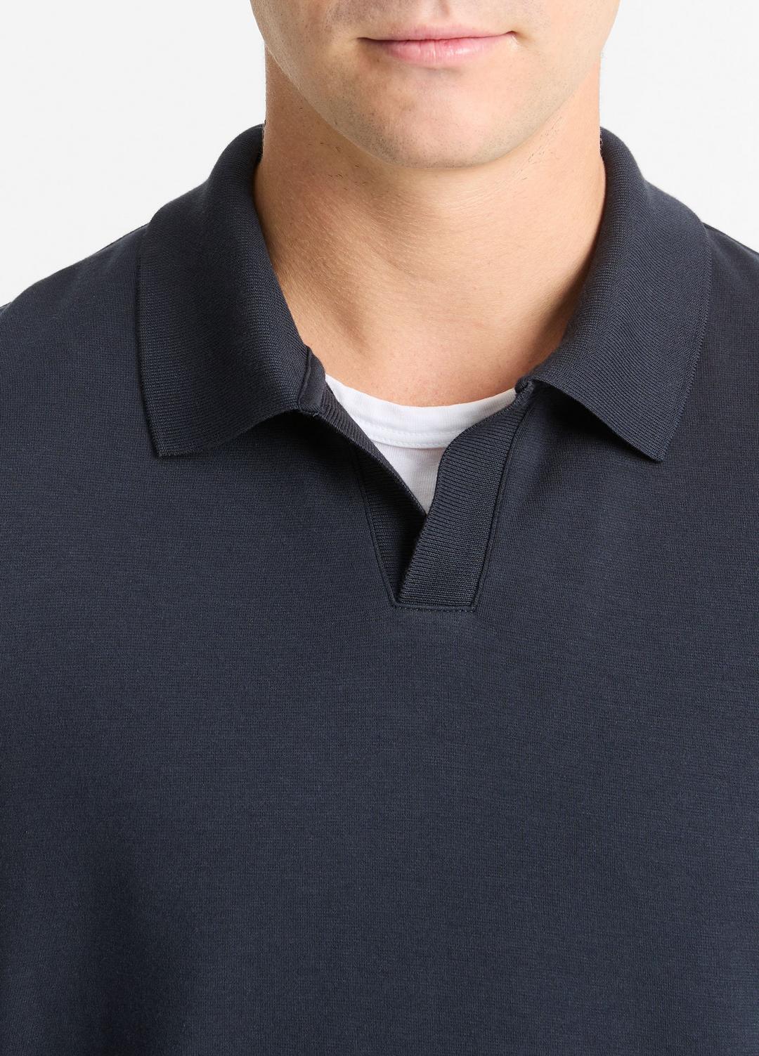 VINCE Top Pick - Milano Pima Cotton-Blend Johnny-Collar Shirt in Long Sleeve
