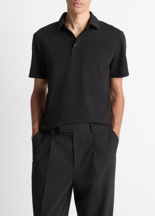 VINCE Signature - Garment Dye Cotton Polo Shirt in Short Sleeve
