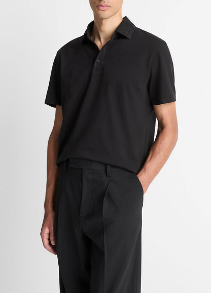 VINCE Signature - Garment Dye Cotton Polo Shirt in Short Sleeve