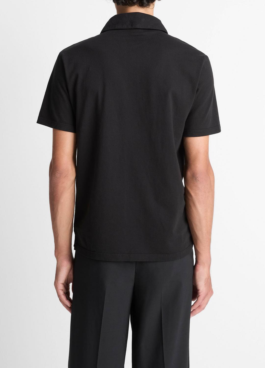 VINCE Signature - Garment Dye Cotton Polo Shirt in Short Sleeve