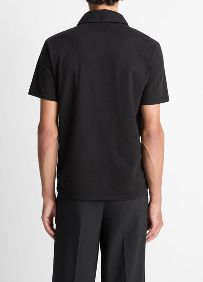 VINCE Signature - Garment Dye Cotton Polo Shirt in Short Sleeve
