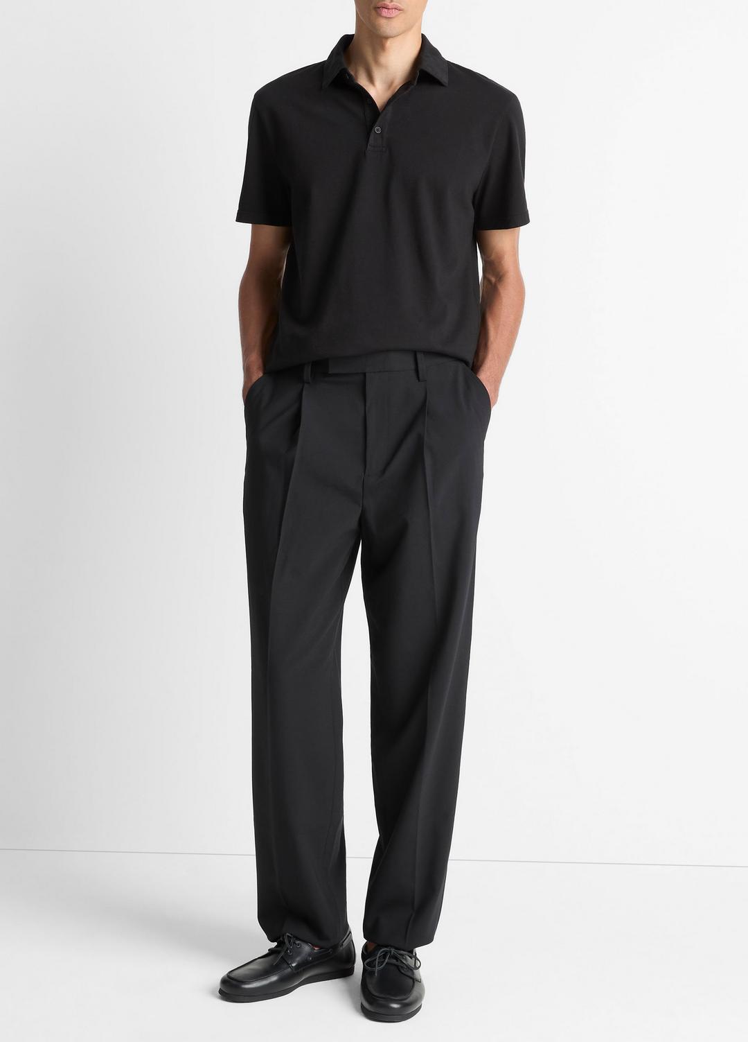 VINCE Signature - Garment Dye Cotton Polo Shirt in Short Sleeve