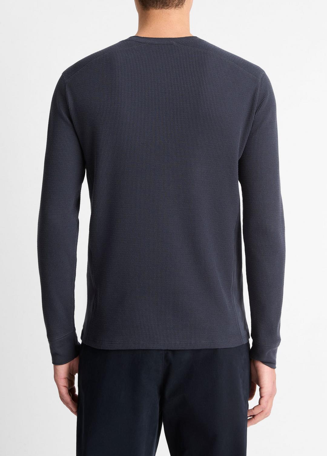 VINCE Top Pick - Pima Cotton-Blend Thermal Long-Sleeve Pullover in Long Sleeve