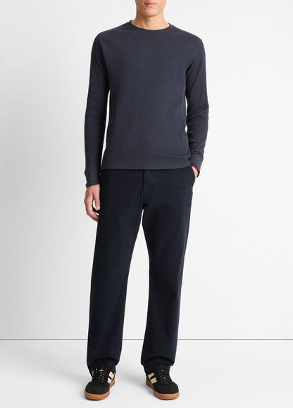 VINCE Top Pick - Pima Cotton-Blend Thermal Long-Sleeve Pullover in Long Sleeve