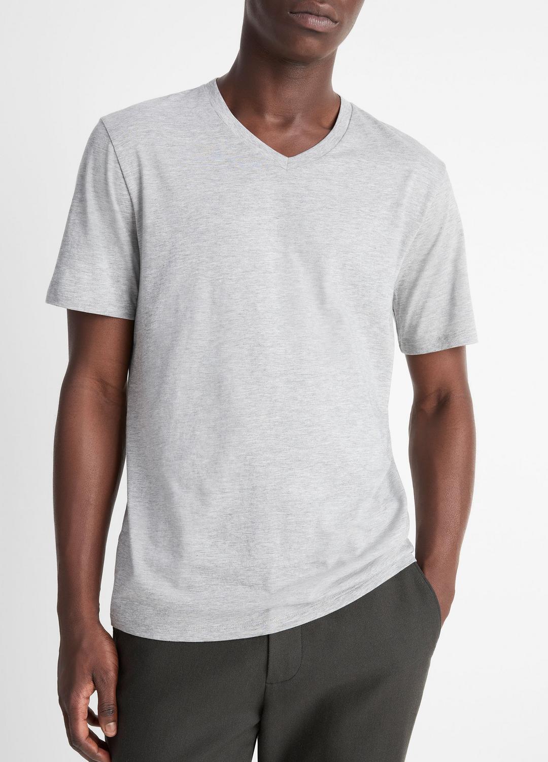 VINCE Best Seller - Pima Cotton V-Neck T-Shirt in Short Sleeve