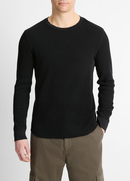 VINCE Smart Buy - Pima Cotton-Blend Thermal Long-Sleeve Pullover in Long Sleeve