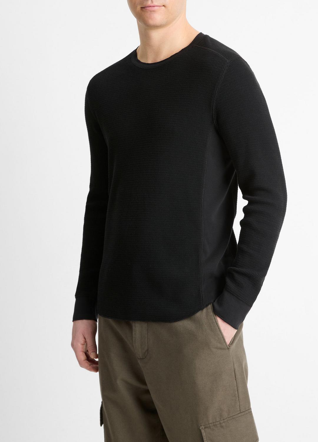 VINCE Smart Buy - Pima Cotton-Blend Thermal Long-Sleeve Pullover in Long Sleeve