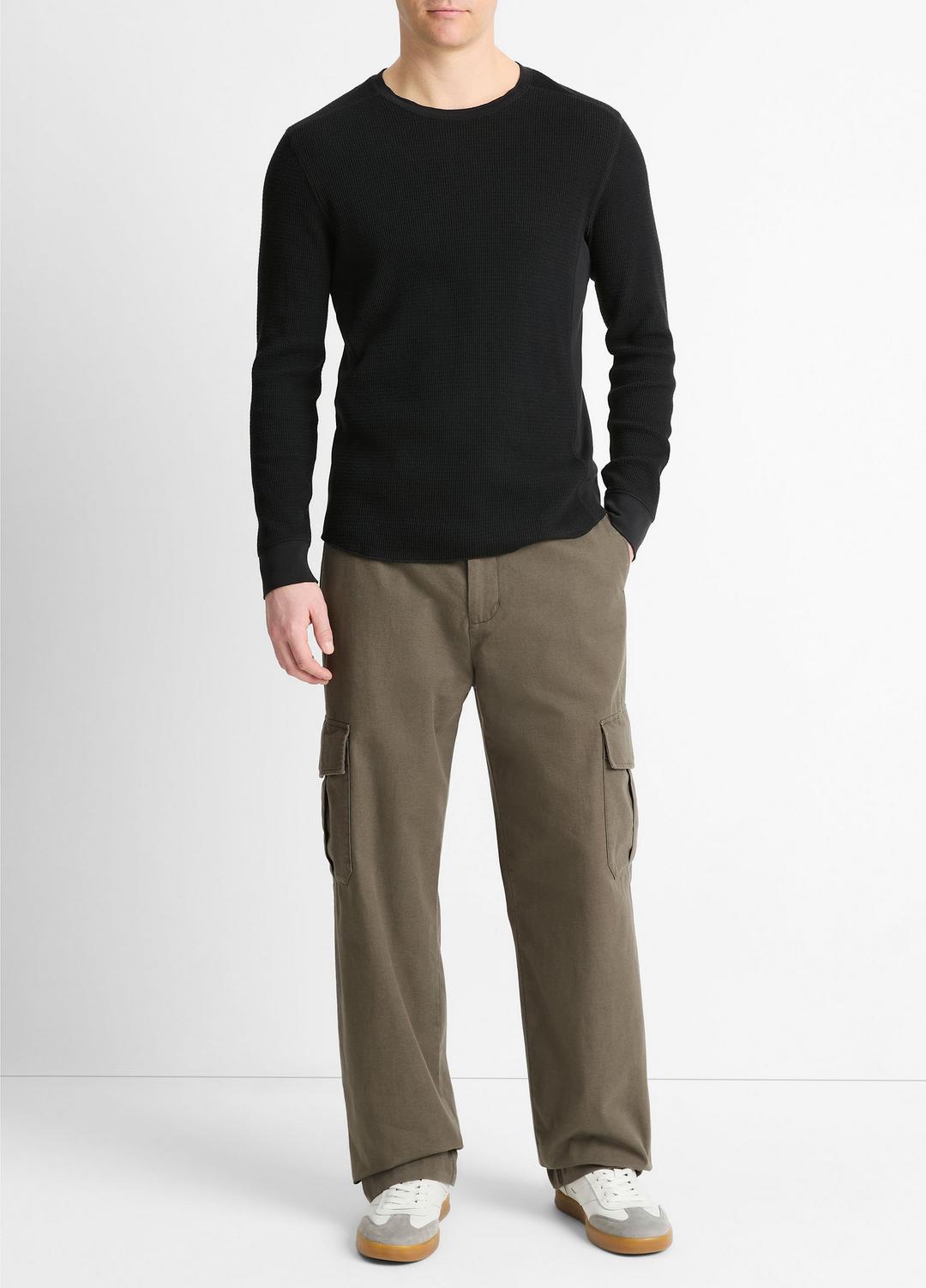 VINCE Smart Buy - Pima Cotton-Blend Thermal Long-Sleeve Pullover in Long Sleeve