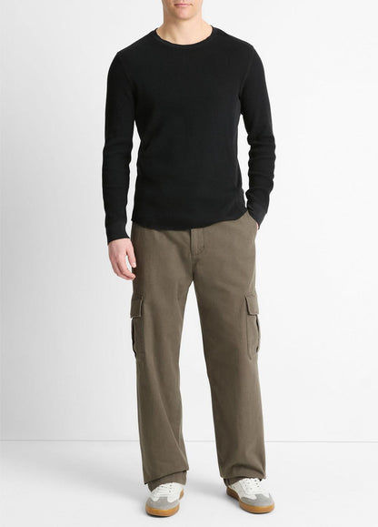 VINCE Smart Buy - Pima Cotton-Blend Thermal Long-Sleeve Pullover in Long Sleeve