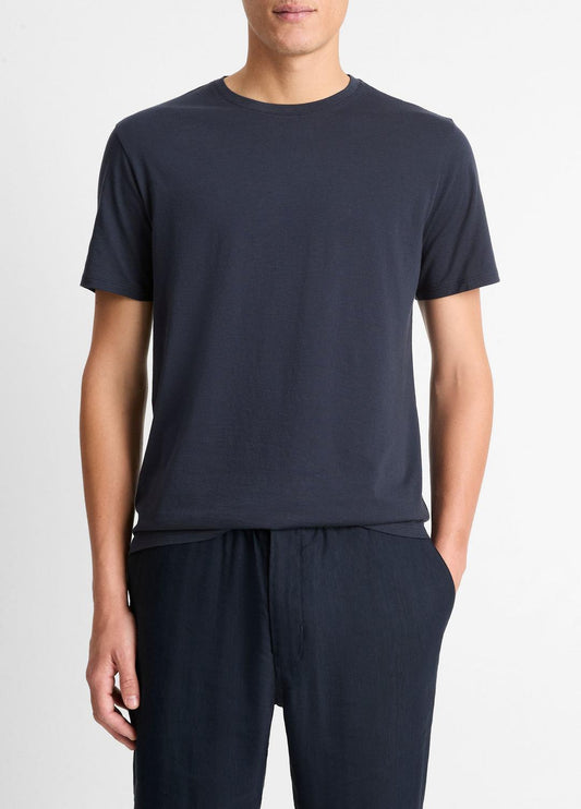 VINCE Sale - Pima Cotton Crew Neck T-Shirt in Short Sleeve