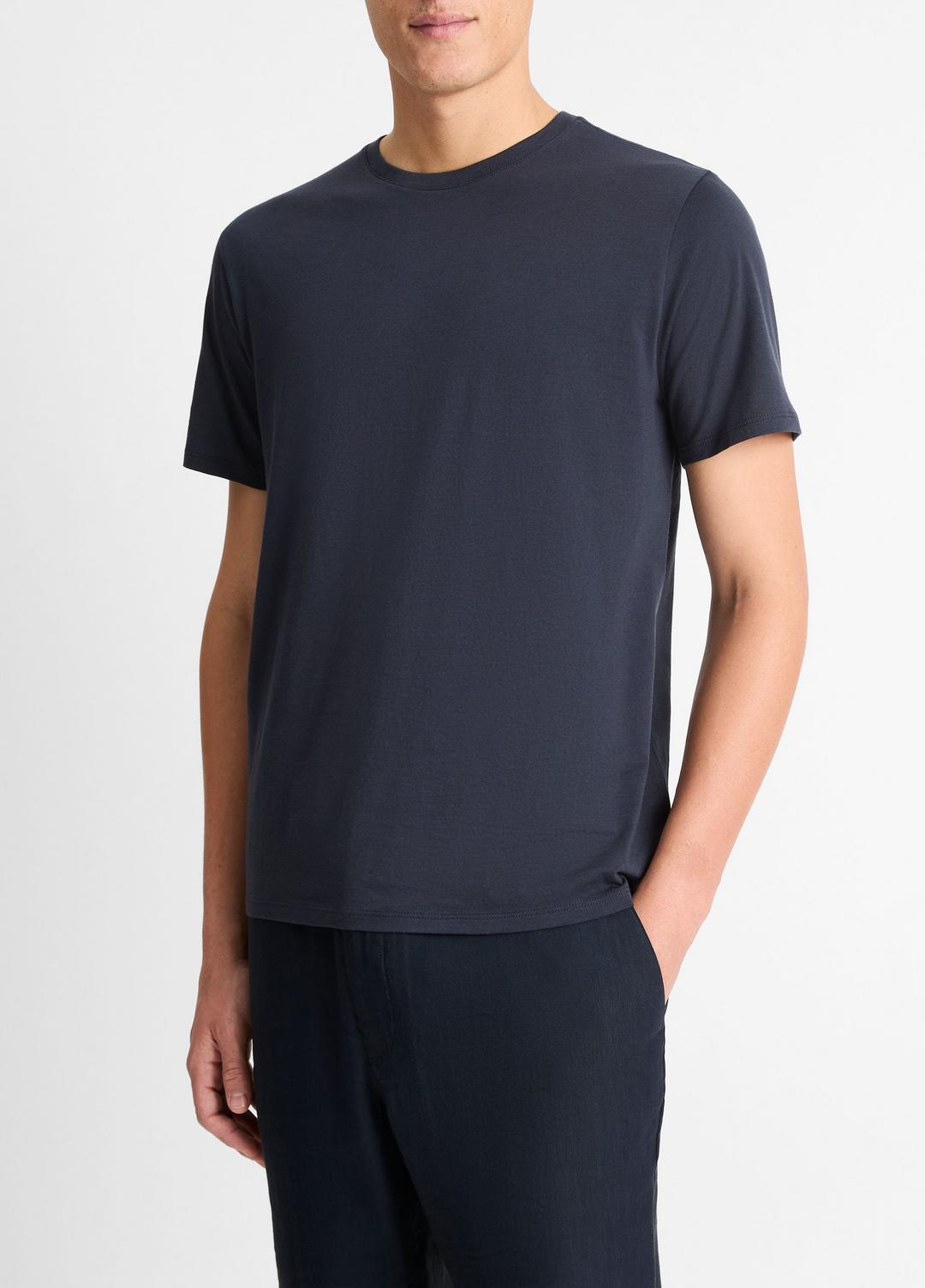 VINCE Sale - Pima Cotton Crew Neck T-Shirt in Short Sleeve