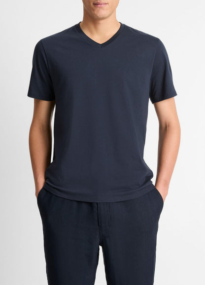 VINCE Hot Sale - Pima Cotton V-Neck T-Shirt in Short Sleeve