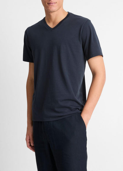 VINCE Hot Sale - Pima Cotton V-Neck T-Shirt in Short Sleeve