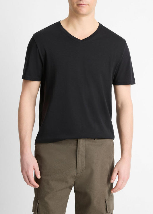 VINCE Hot Sale - Pima Cotton V-Neck T-Shirt in Short Sleeve