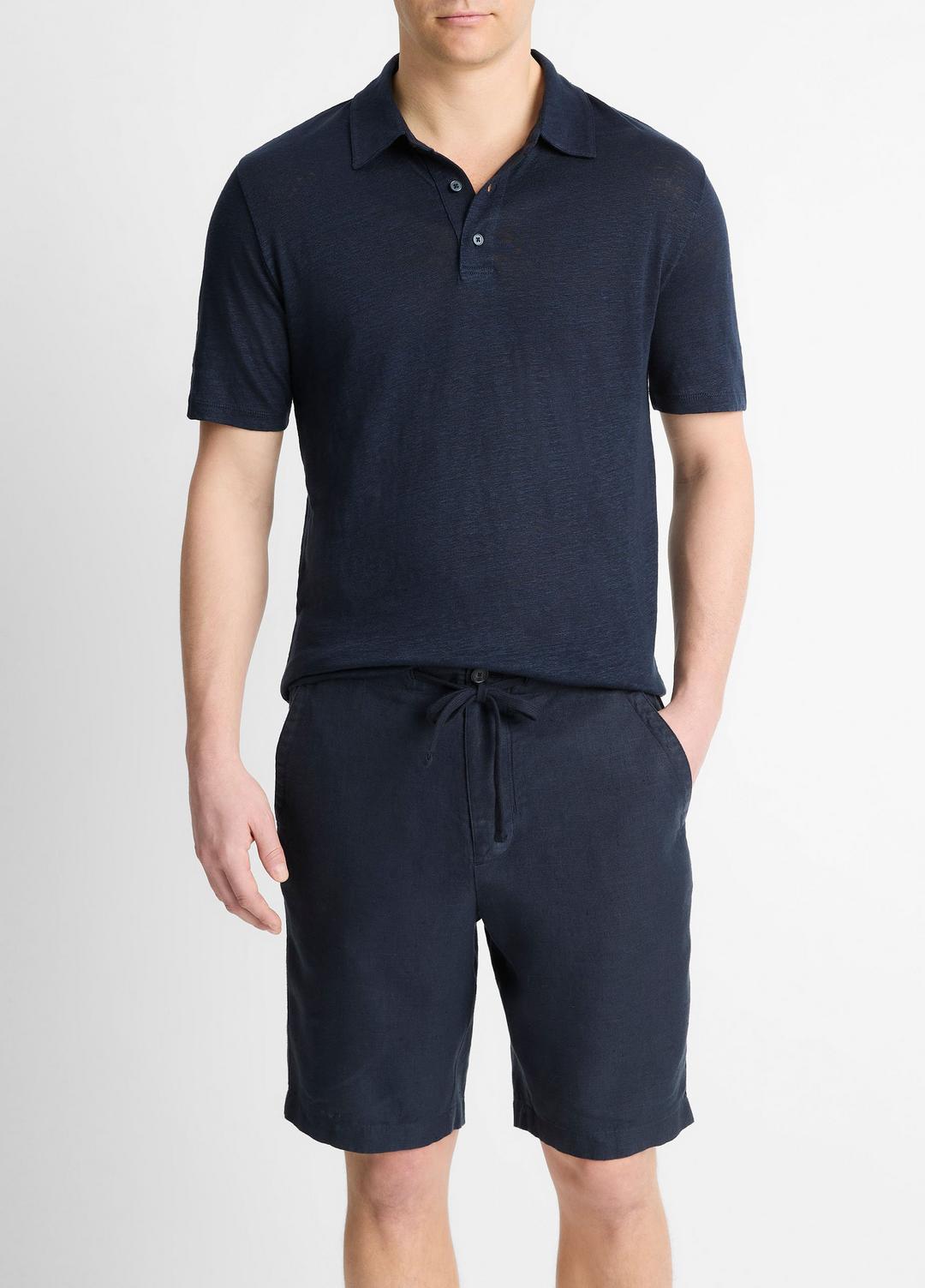 VINCE Smart Buy - Linen Polo Shirt in Henleys & Polos