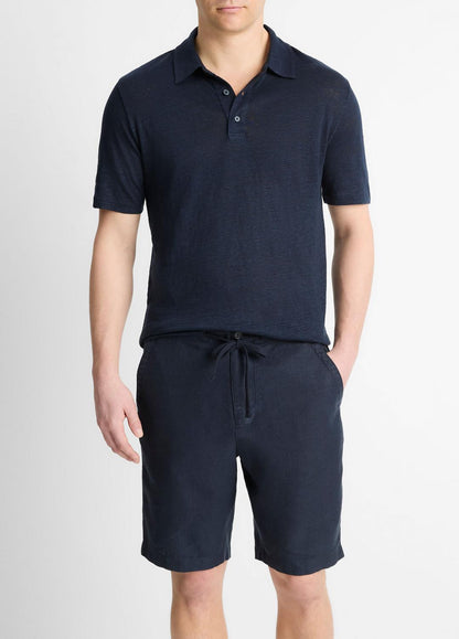 VINCE Smart Buy - Linen Polo Shirt in Henleys & Polos